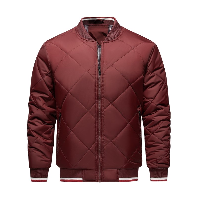 Quilted Bomber Jacket for Men - Zip Front - Image 8