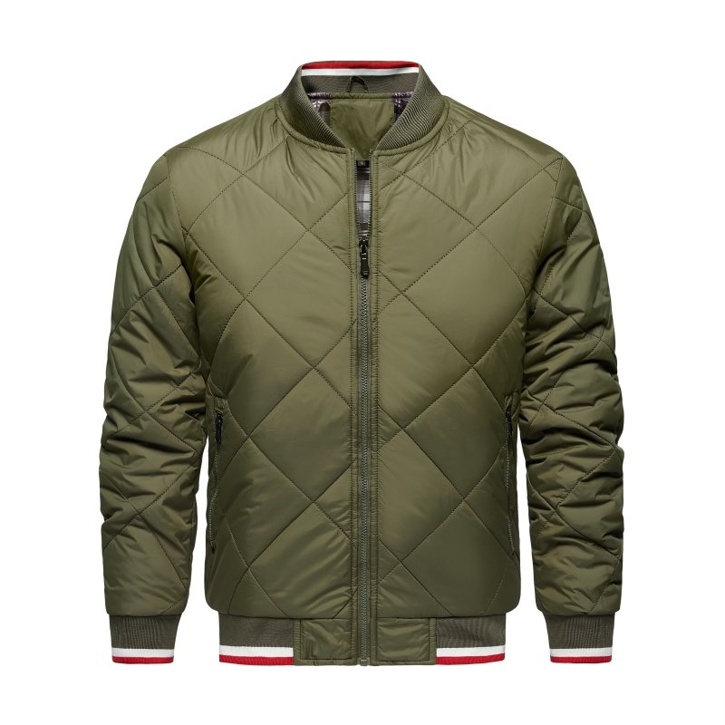Quilted Bomber Jacket for Men - Zip Front - Image 9
