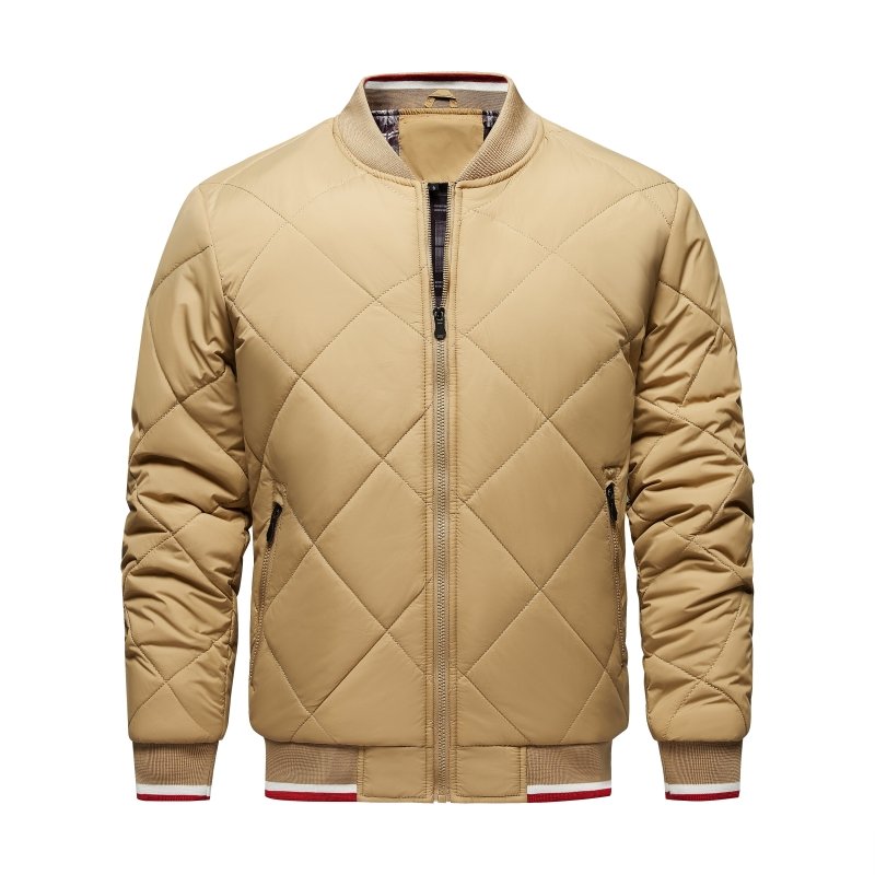Quilted Bomber Jacket for Men - Zip Front - Image 11