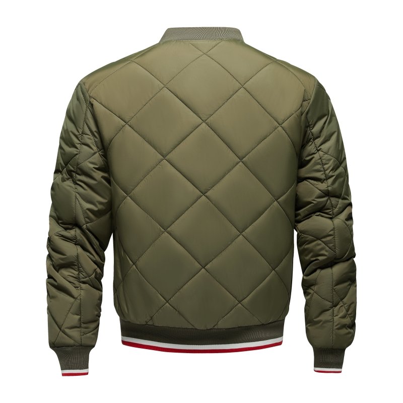 Quilted Bomber Jacket for Men - Zip Front - Image 10