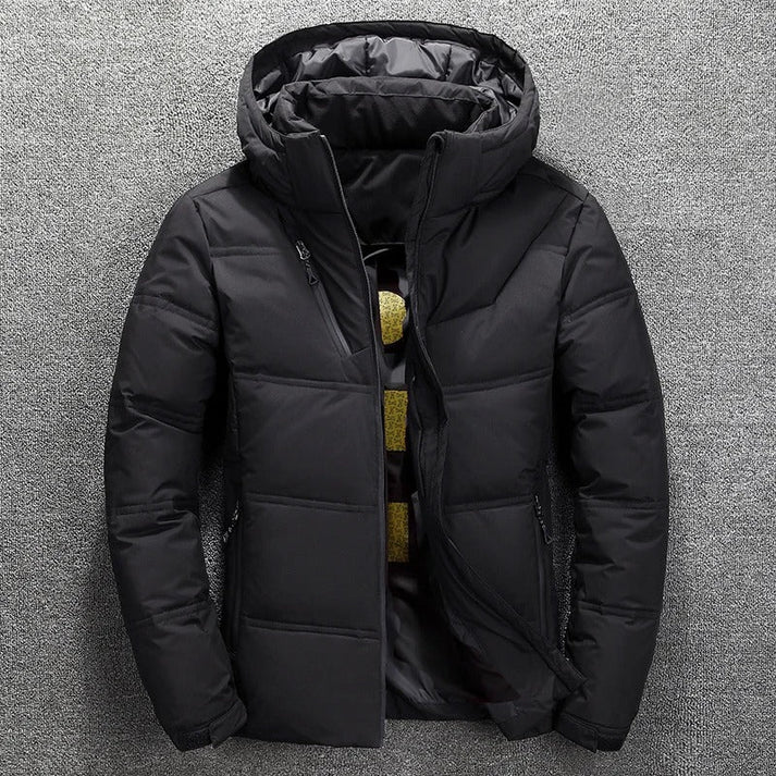 Hooded Puffer Jacket for Men - Zip-Up - Image 1