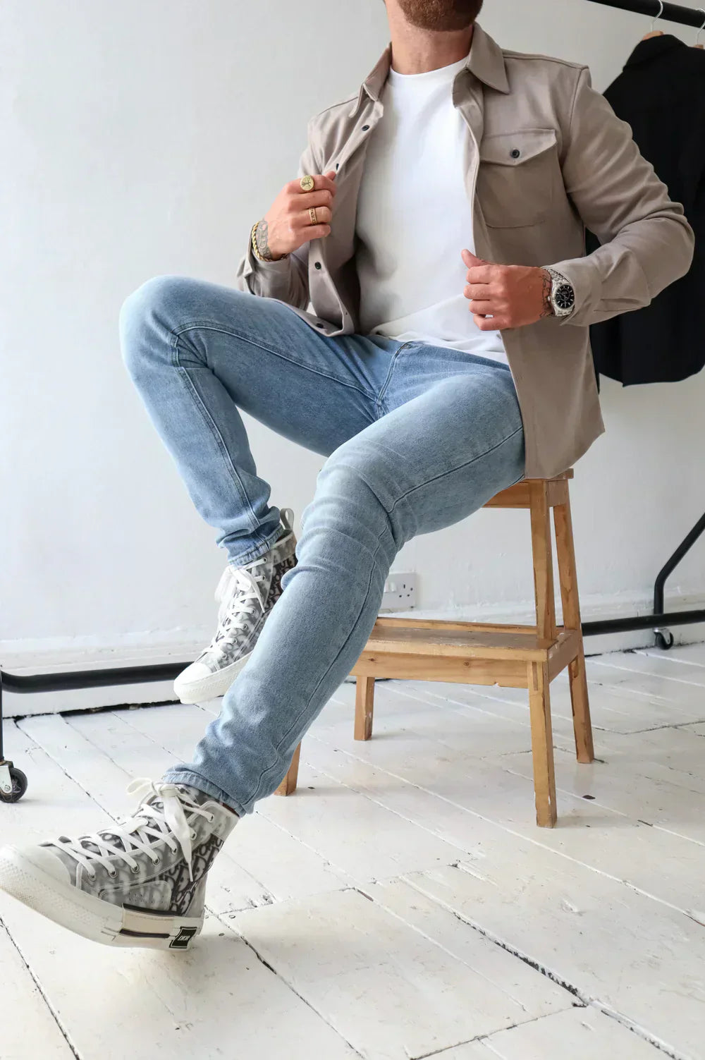 Shirt Jacket for Men - Button-Up Overshirt - Long Sleeve Chest Pocket - Image 22