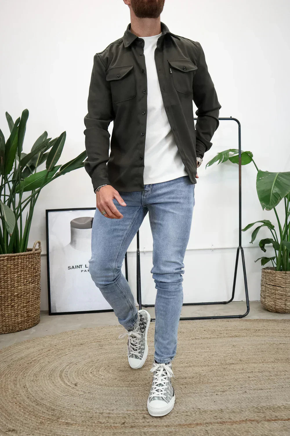 Shirt Jacket for Men - Button-Up Overshirt - Long Sleeve Chest Pocket - Image 11