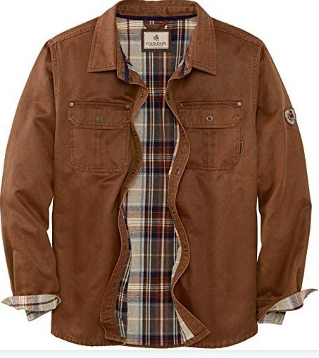 Flannel Lined Shirt Jacket for Men - Long Sleeve - Image 2