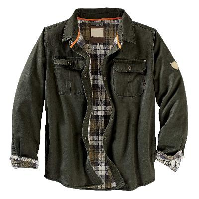 Flannel Lined Shirt Jacket for Men - Long Sleeve - Image 7