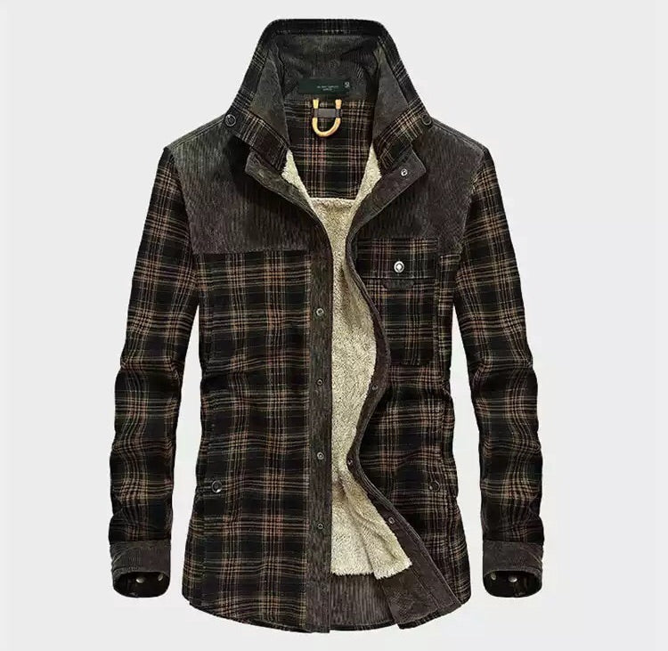 Plaid Shirt Jacket for Men - Long Sleeve - Image 1