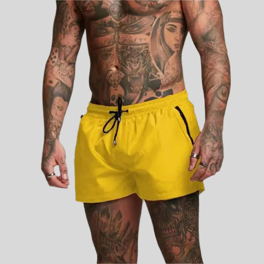 Swim Trunks for Men - Short Length Drawstring Waist - Side Zip Pocket Fitted Athletic - Image 8
