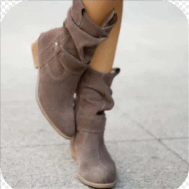 Ankle Slouch Boots for Women - Buckle Detail - Image 5