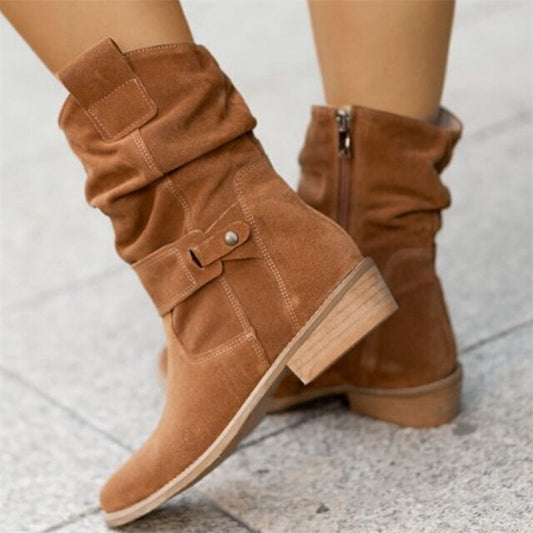 Ankle Slouch Boots for Women - Buckle Detail - Image 1