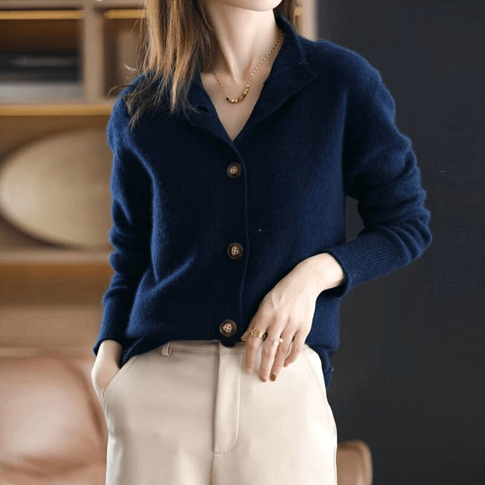 Button-Down Sweater Cardigan for Women - Long Sleeve - Image 3