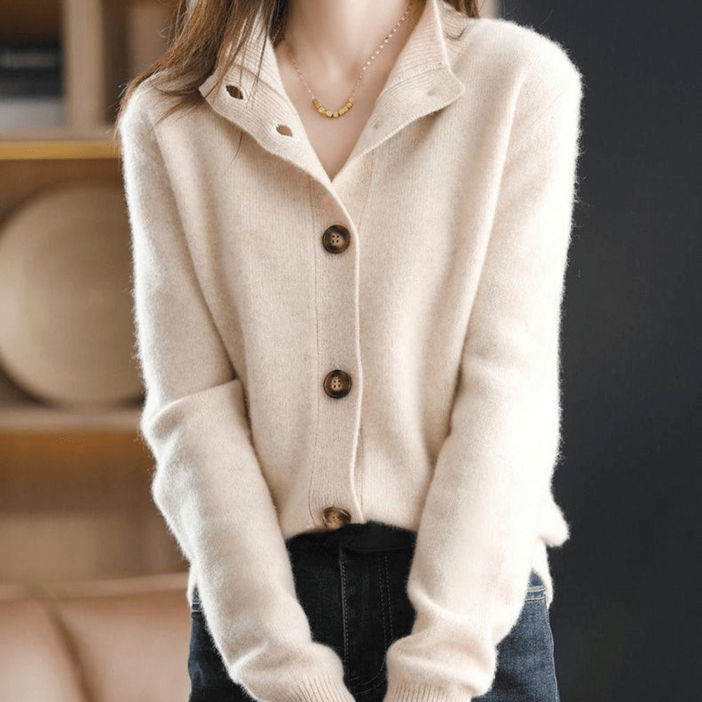 Button-Down Sweater Cardigan for Women - Long Sleeve - Image 1