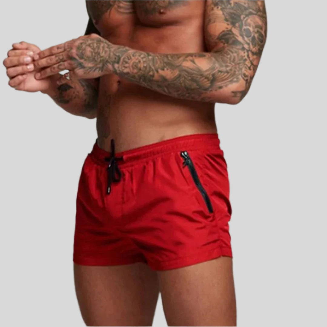 Swim Trunks for Men - Short Length Drawstring Waist - Side Zip Pocket Fitted Athletic - Image 5