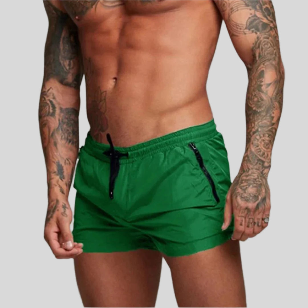 Swim Trunks for Men - Short Length Drawstring Waist - Side Zip Pocket Fitted Athletic - Image 6