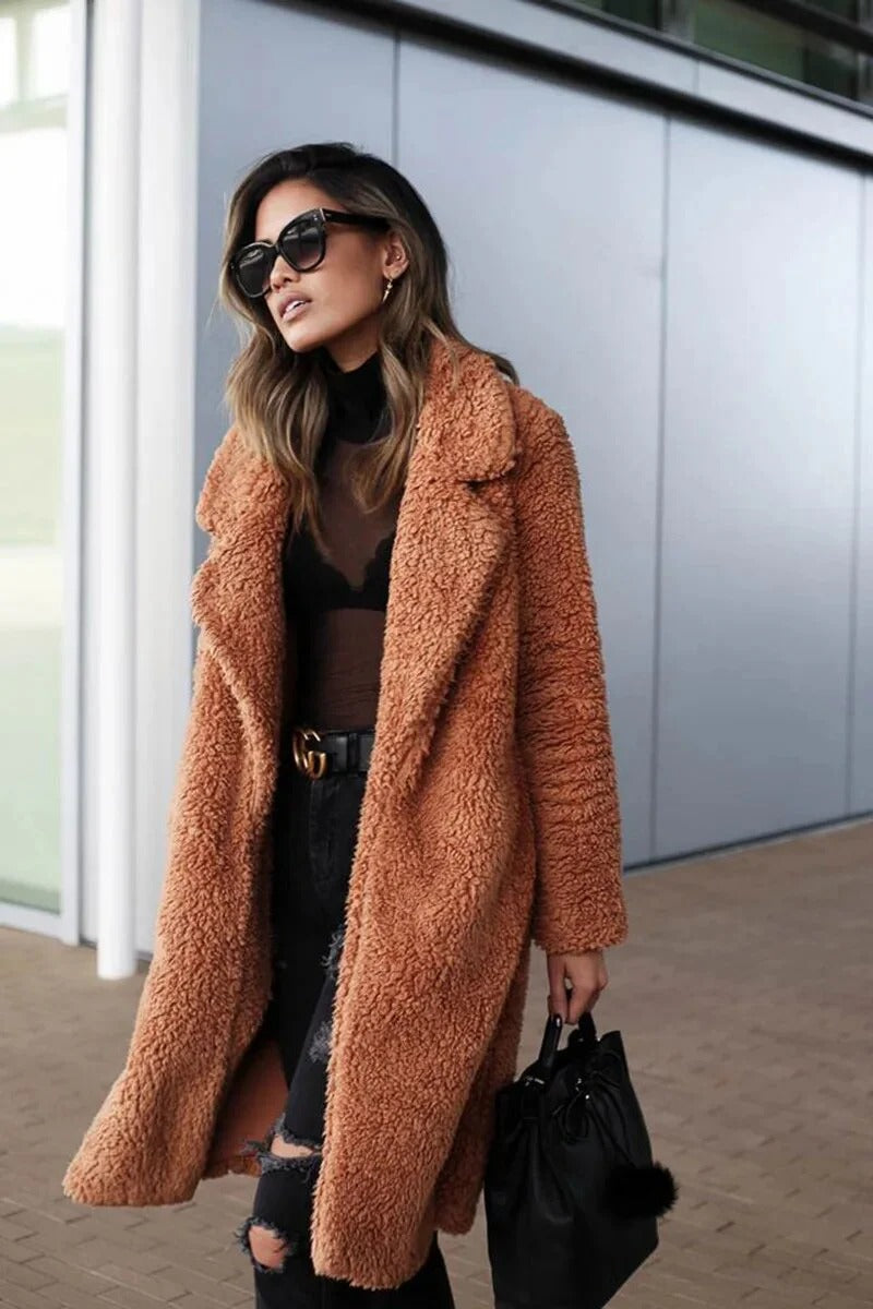 Teddy Coat for Women - Oversized Collar - Image 3