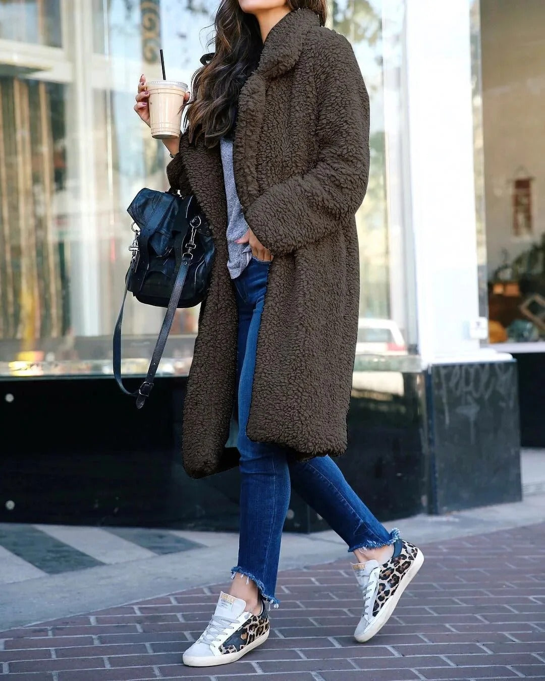 Teddy Coat for Women - Oversized Collar - Image 5