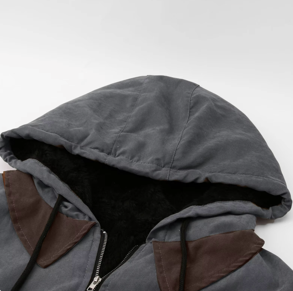 Hooded Zip-Up Jacket for Men - Flap Pockets - Image 6