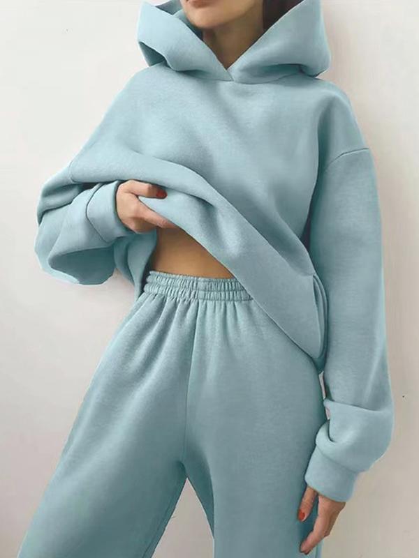 Hoodie Sweatpants Set for Women - Long Sleeve - Image 2