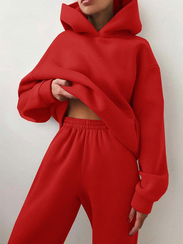 Hoodie Sweatpants Set for Women - Long Sleeve - Image 6