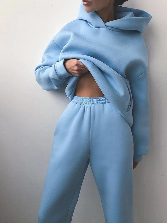 Hoodie Sweatpants Set for Women - Long Sleeve - Image 1