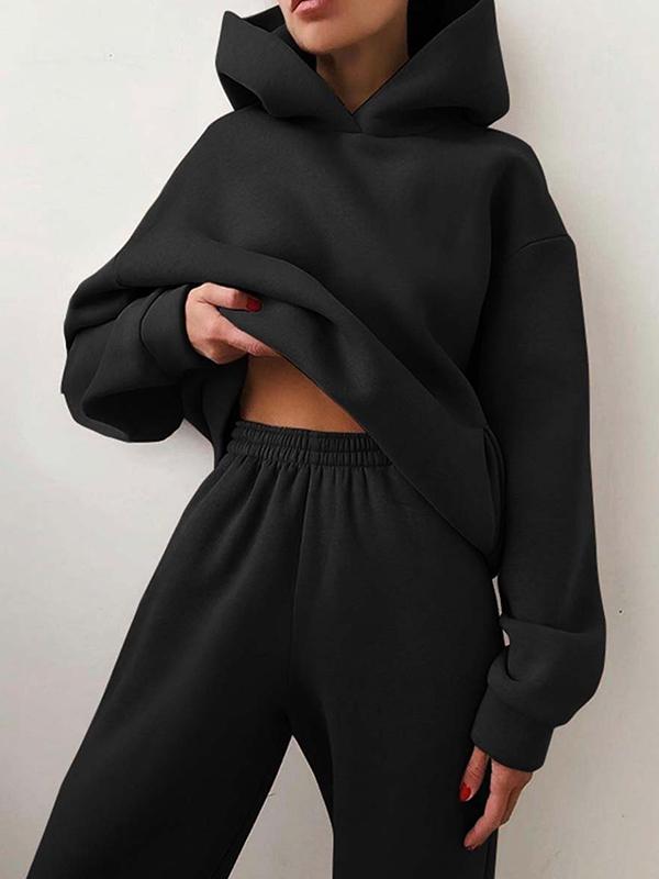 Hoodie Sweatpants Set for Women - Long Sleeve - Image 7
