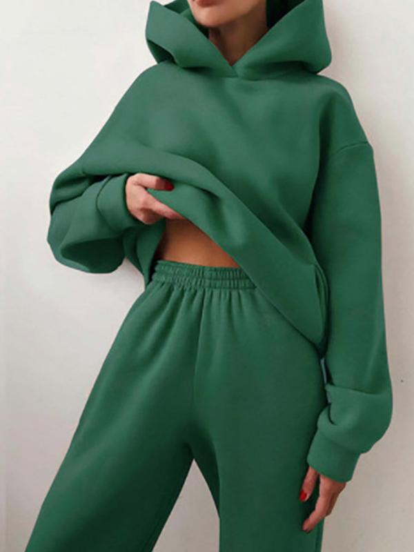 Hoodie Sweatpants Set for Women - Long Sleeve - Image 4