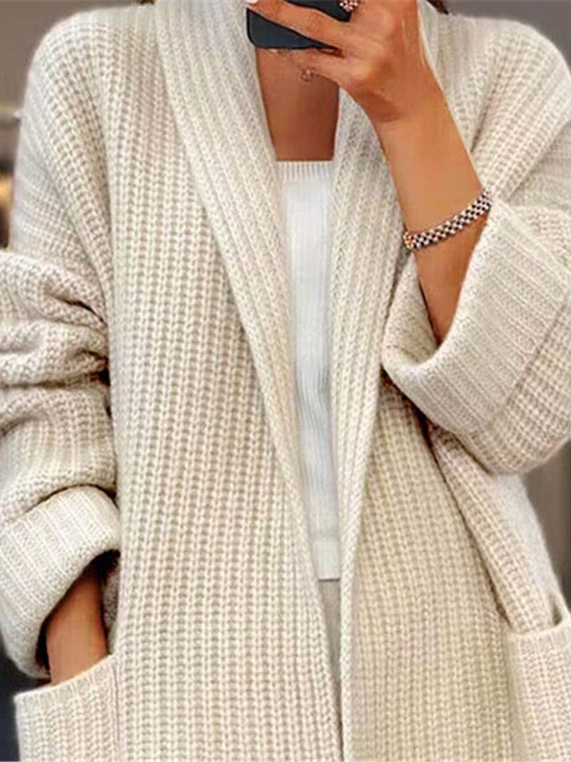 Knit Open Front Coat for Women - Relaxed - Image 3