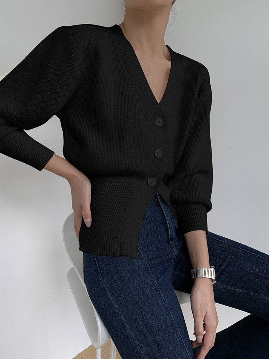 V-Neck Cardigan for Women - Cropped - Image 2