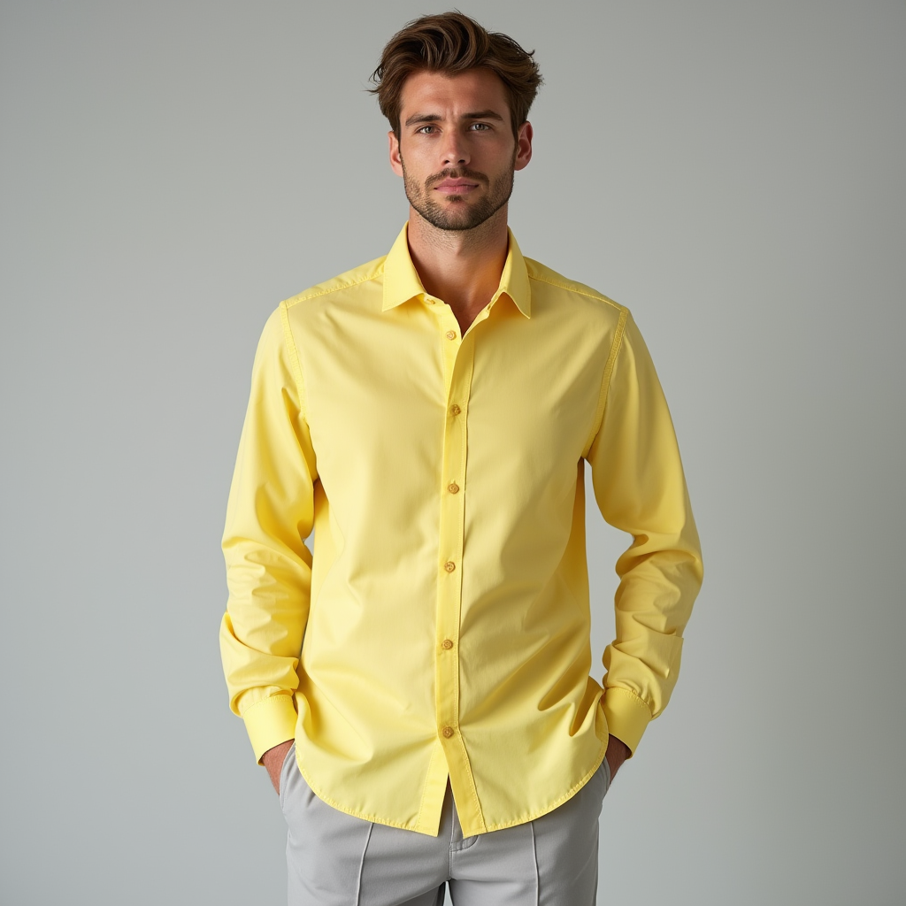 Button-Down Dress Shirt for Men - Long Sleeve - Image 1
