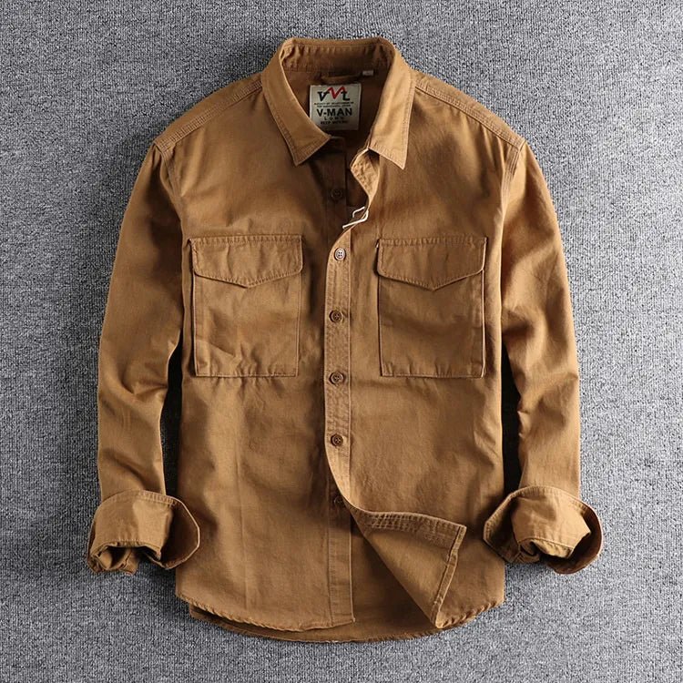 Utility Work Shirt for Men - Long Sleeve Button Down - Image 2