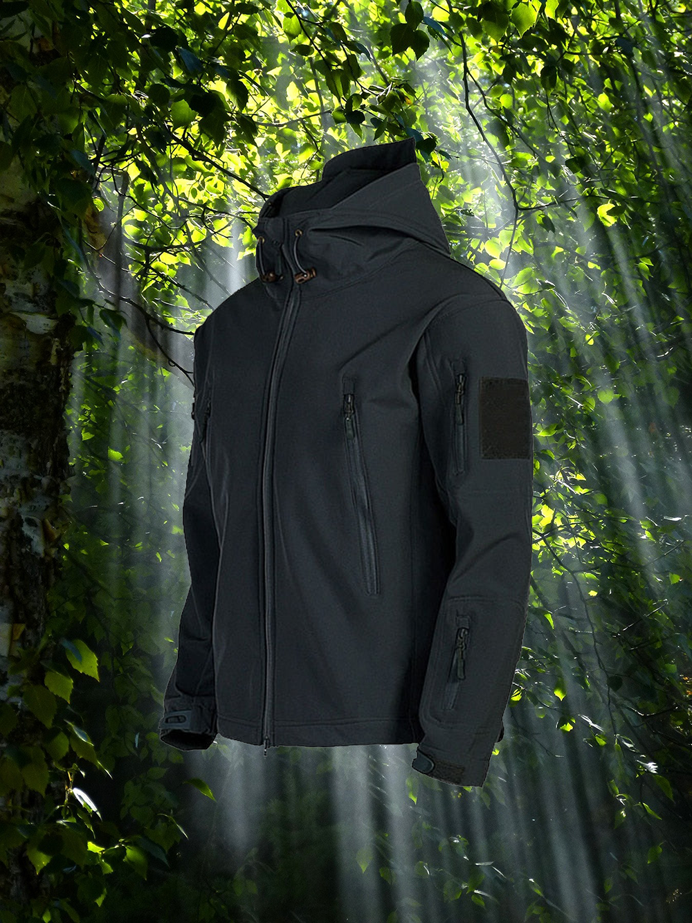 Hooded Tactical Jacket for Men - Full Zip - Image 7