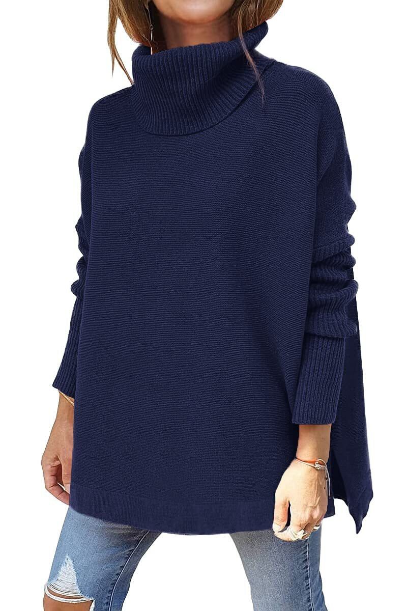 Oversized Turtleneck Sweater for Women - Relaxed - Image 8