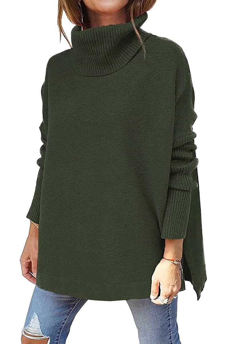 Oversized Turtleneck Sweater for Women - Relaxed - Image 9