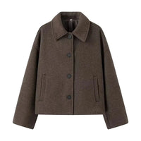 Oversized Cropped Jacket for Women - Button Front - Image 4