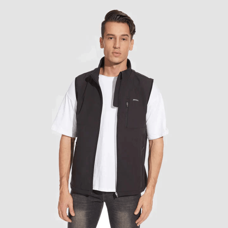 Zip-Up Vest for Men - Zipper Pockets - Image 1