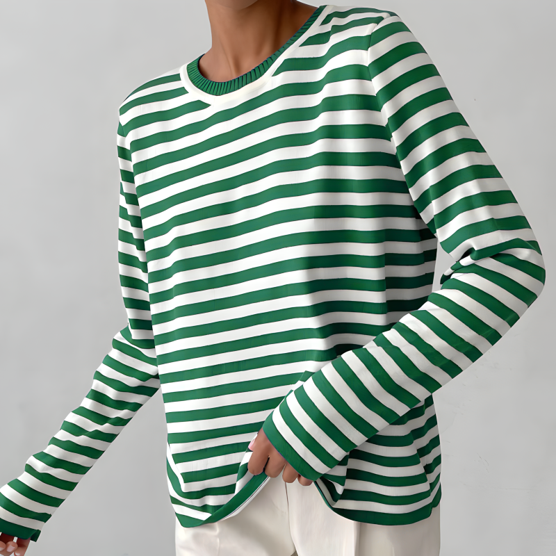 Striped Pullover Sweater for Women - Relaxed - Image 7