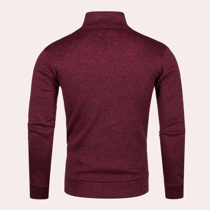 Quilted Full Zip Jacket for Men - Stand Collar - Image 2
