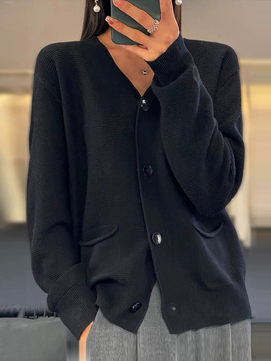 V-Neck Cardigan Sweater for Women - Button Front - Image 4