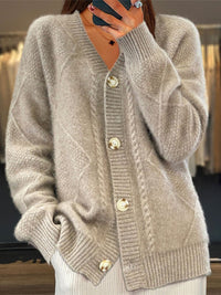 V-Neck Cardigan Sweater for Women - Button Front - Image 3