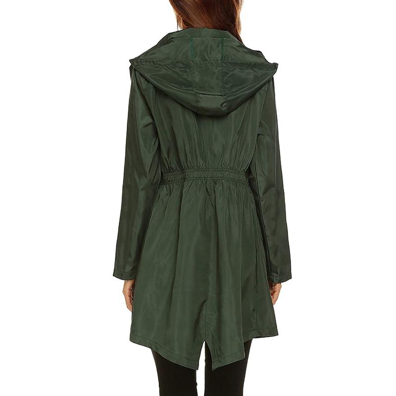 Hooded Anorak Coat for Women - Drawstring Waist - Image 8