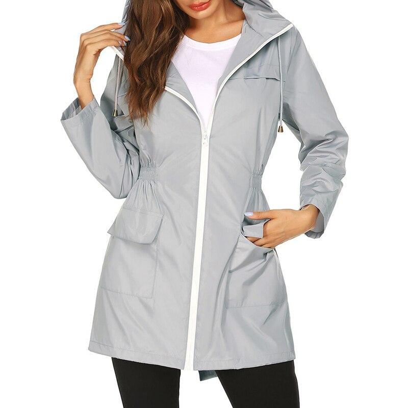 Hooded Anorak Coat for Women - Drawstring Waist - Image 1