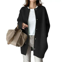Collarless Coat for Women - Button Front - Image 6
