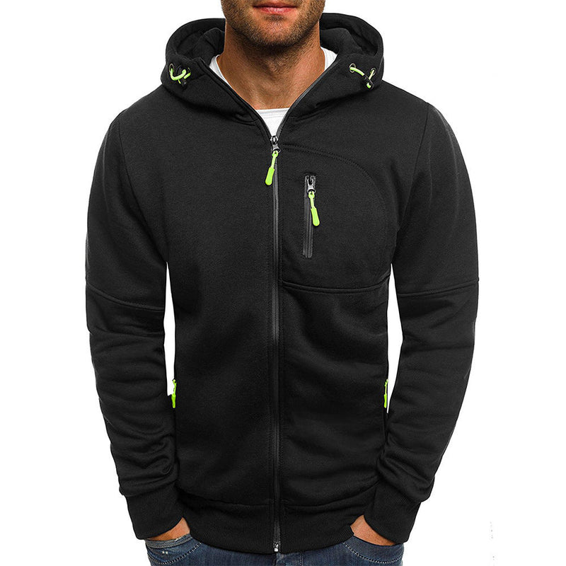 Hooded Full Zip Jacket for Men - Zip Pockets - Image 1