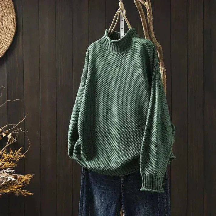 Oversized Turtleneck Sweater for Women - Relaxed - Image 1