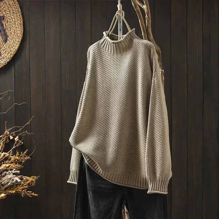 Oversized Turtleneck Sweater for Women - Relaxed - Image 3