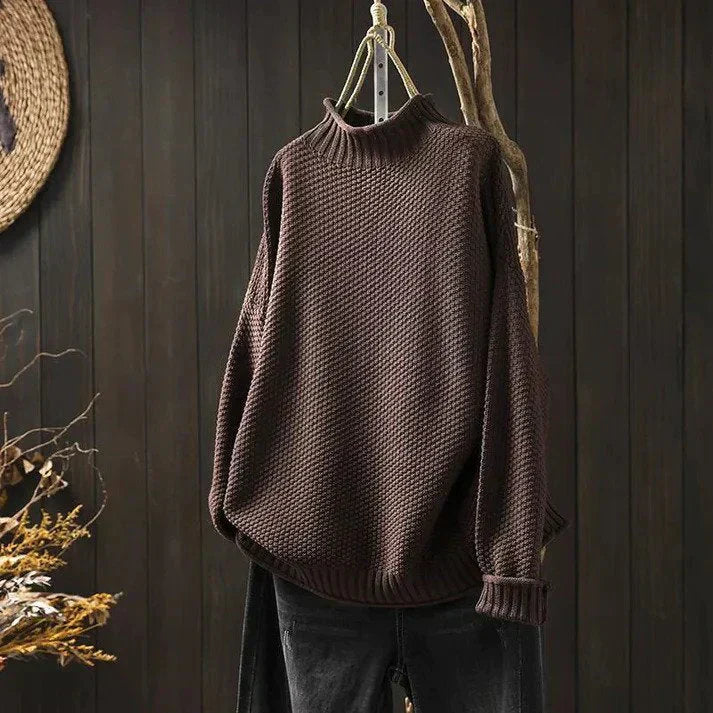 Oversized Turtleneck Sweater for Women - Relaxed - Image 4