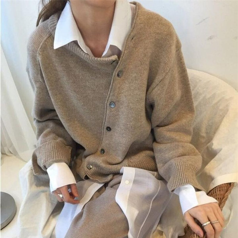 Cardigan Sweater for Women - Asymmetrical - Image 1