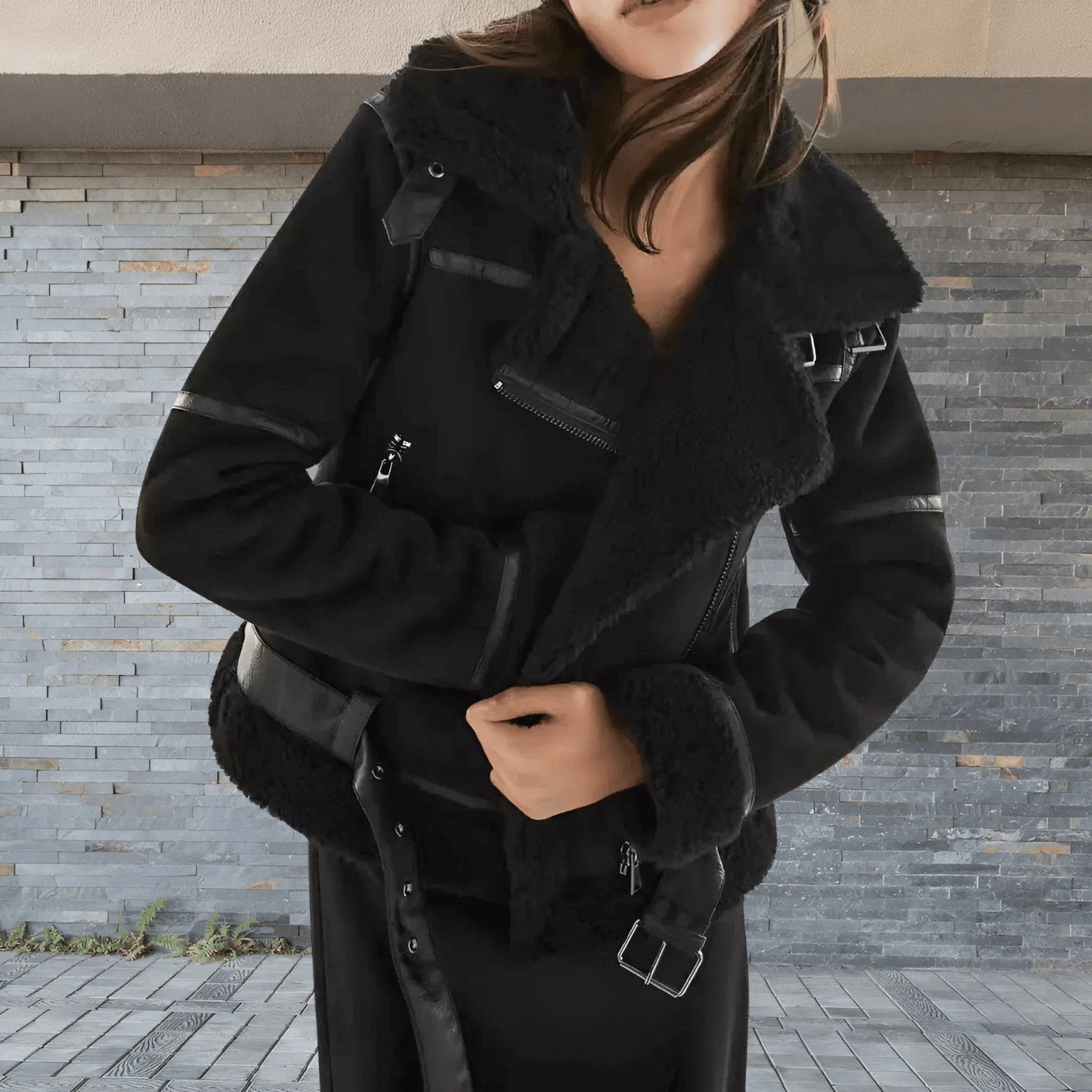 Aviator Jacket for Women - Belted - Image 11