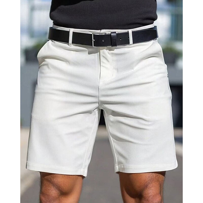 Flat Front Casual Shorts for men - Mid-Length - Belt Loops Side Pockets - Image 1