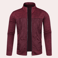 Quilted Full Zip Jacket for Men - Stand Collar - Image 1