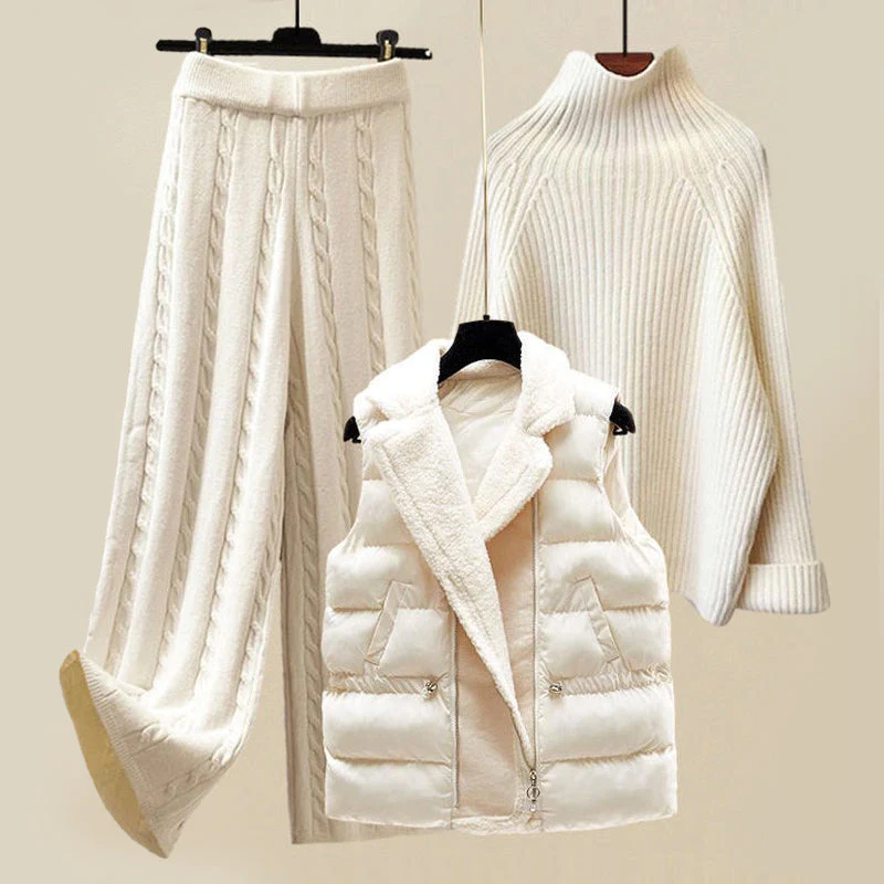 Knit Lounge Set for Women - Turtleneck - Image 1